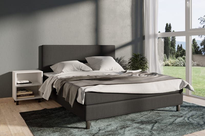 Select No 1 Komplett Sengepakke 210x210 - Mørkegrå/Svarta Ben - Møbler - Senger - Kontinentalsenger