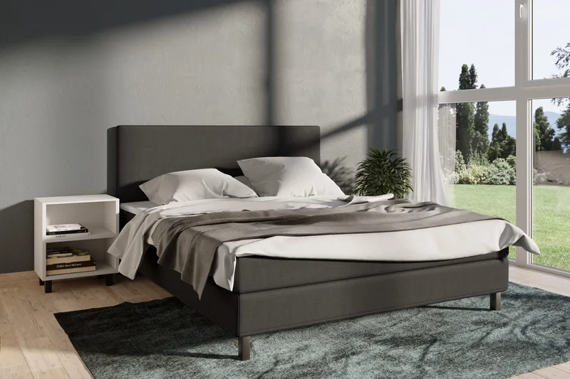 Select No 1 Komplett Sengepakke 210x210 - Mørkegrå/Svarta Ben - Møbler - Senger - Kontinentalsenger