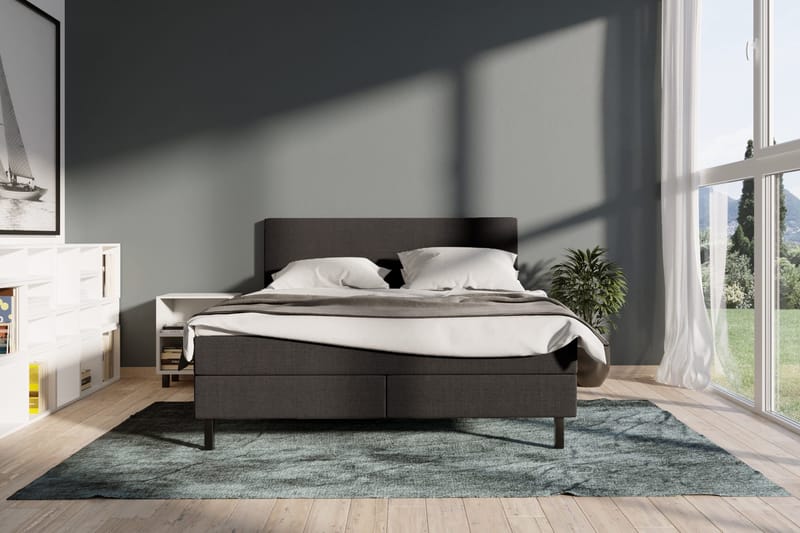 Select No 2 Komplett Sengepakke 140x200 - Mørkegrå/Svarta Ben - Møbler - Senger - Kontinentalsenger