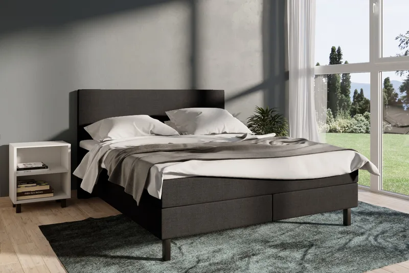 Select No 2 Komplett Sengepakke 140x200 - Mørkegrå/Svarta Ben - Møbler - Senger - Kontinentalsenger