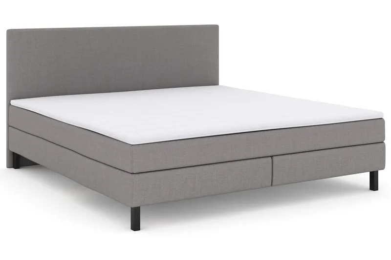 Select No 2 Komplett Sengepakke 210x210 - Lysegrå/Svarta Ben - Møbler - Senger - Kontinentalsenger