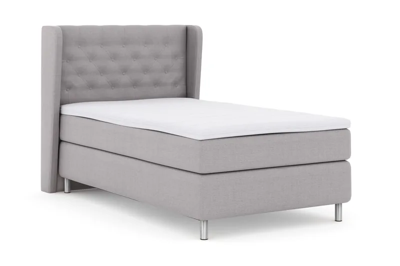 Select No 3 Komplett Sengepakke 120x200 Fast - Lysegrå/Metallben - Møbler - Senger - Enkeltsenger