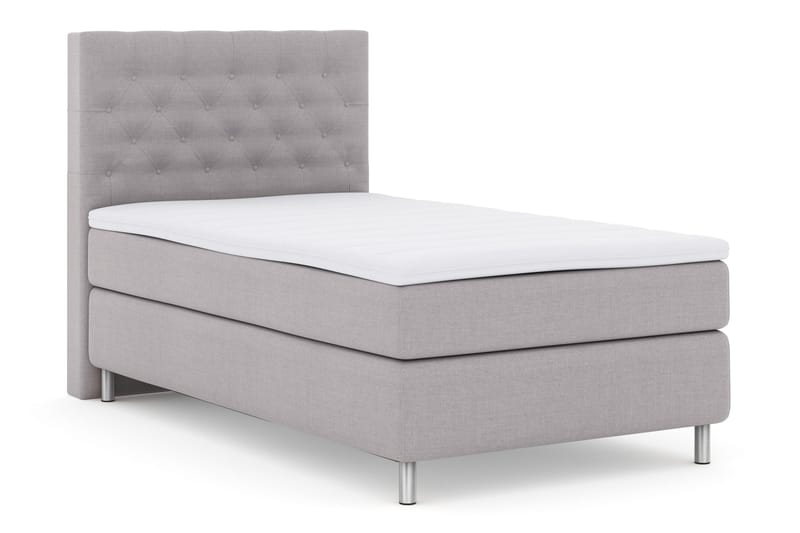 Select No 3 Komplett Sengepakke 120x200 Fast - Lysegrå/Metallben - Møbler - Senger - Enkeltsenger
