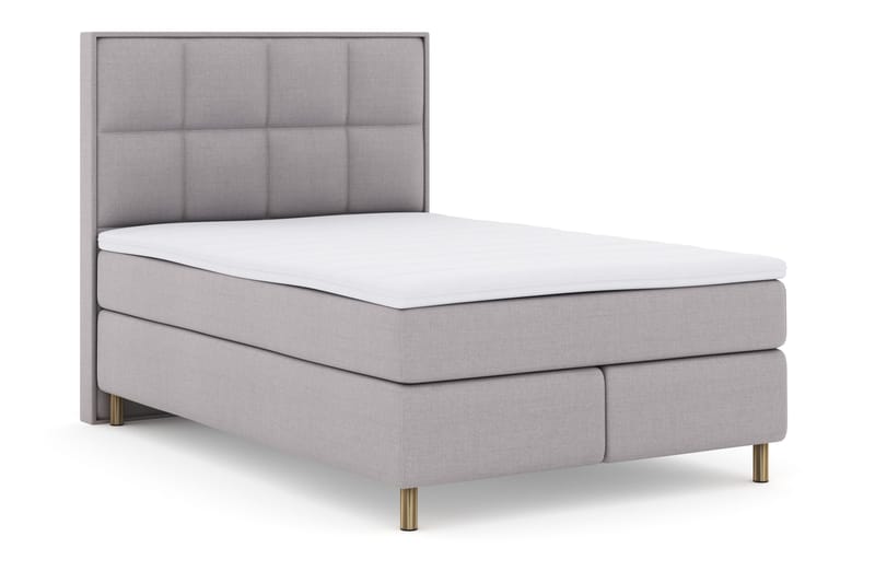 Select No 3 Komplett Sengepakke 140x200 Fast - Lysegrå/Kobberben - Møbler - Senger - Kontinentalsenger