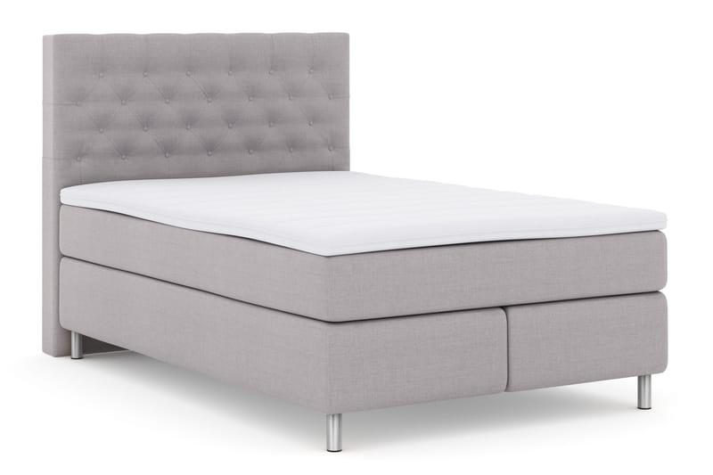 Select No 3 Komplett Sengepakke 140x200 Fast - Lysegrå/Metallben - Møbler - Senger - Kontinentalsenger