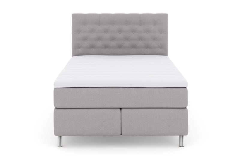 Select No 3 Komplett Sengepakke 140x200 Fast - Lysegrå/Metallben - Møbler - Senger - Kontinentalsenger