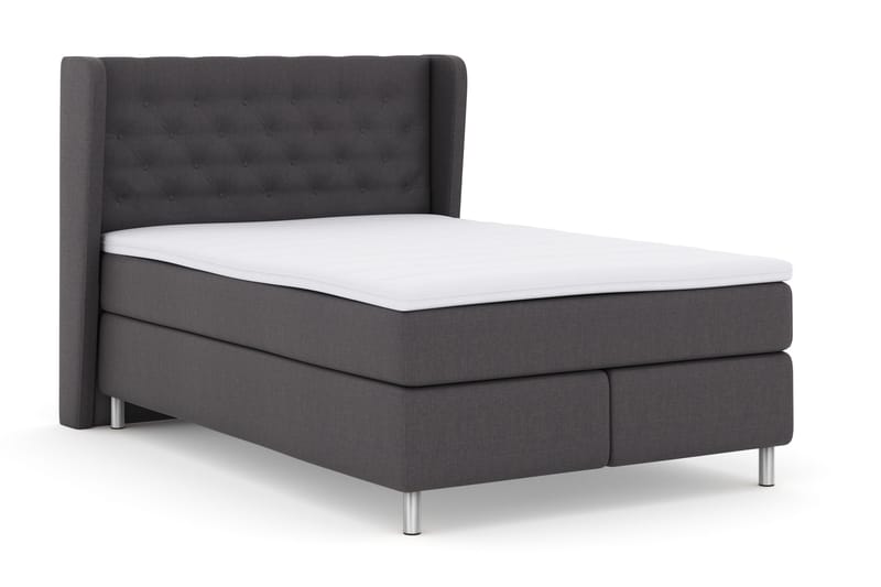 Select No 3 Komplett Sengepakke 140x200 Fast - Mørkegrå/Metallben - Møbler - Senger - Kontinentalsenger