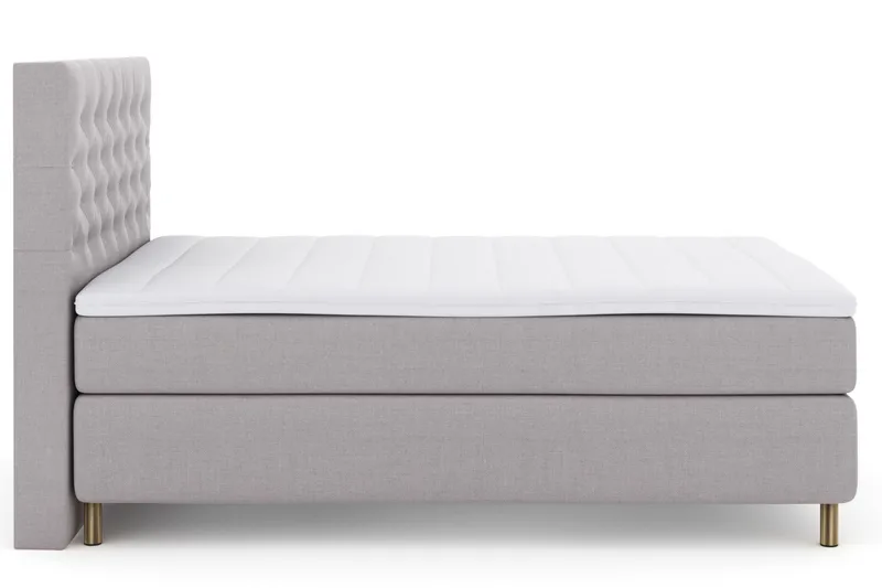 Select No 3 Komplett Sengepakke 140x200 Fast/Medium - Lysegrå/Kobberben - Møbler - Senger - Kontinentalsenger