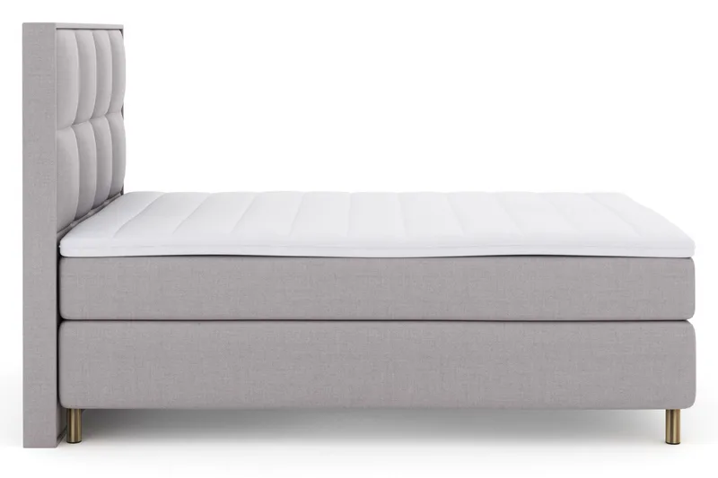 Select No 3 Komplett Sengepakke 140x200 Fast/Medium - Lysegrå/Kobberben - Møbler - Senger - Kontinentalsenger