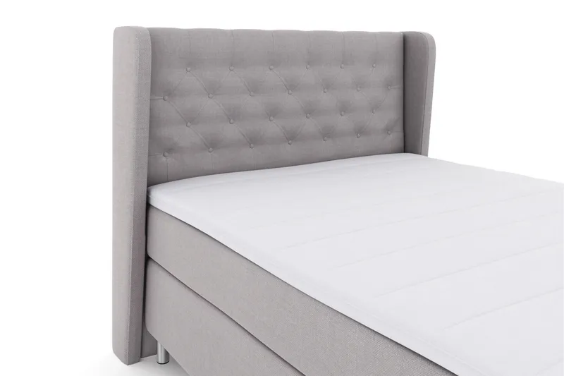 Select No 3 Komplett Sengepakke 140x200 Fast/Medium - Lysegrå/Metallben - Møbler - Senger - Kontinentalsenger