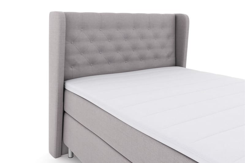 Select No 3 Komplett Sengepakke 140x200 Fast/Medium - Lysegrå/Metallben - Møbler - Senger - Kontinentalsenger