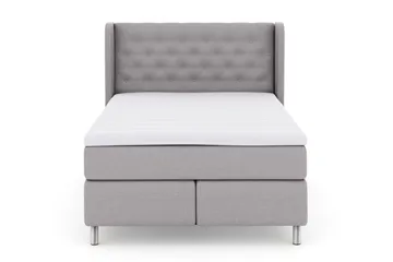 Select No 3 Komplett Sengepakke 140x200 Fast/Medium - Lysegrå/Metallben - Møbler - Senger - Kontinentalsenger