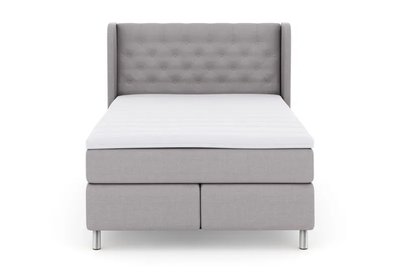 Select No 3 Komplett Sengepakke 140x200 Fast/Medium, Lysegrå/Metallben