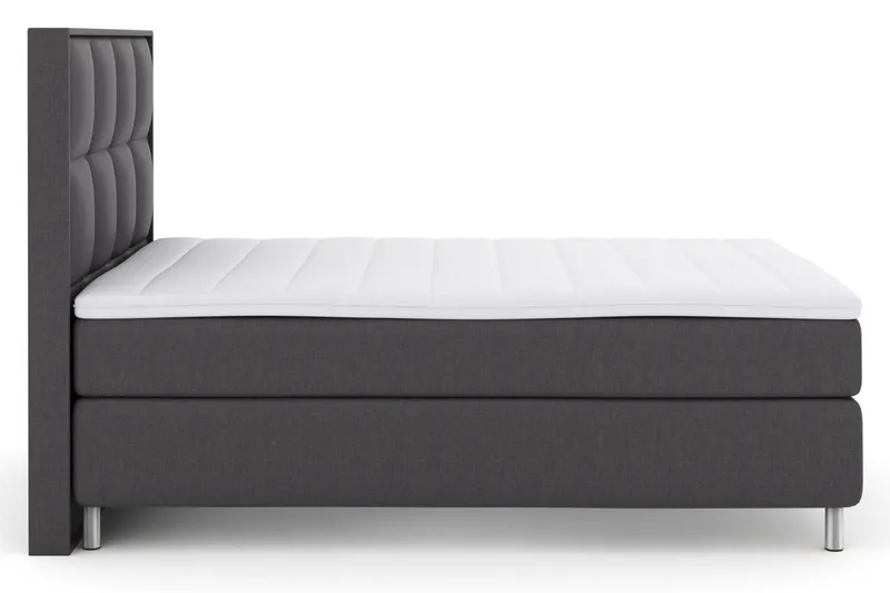 Select No 3 Komplett Sengepakke 140x200 Fast/Medium - Mørkegrå/Metallben - Møbler - Senger - Kontinentalsenger