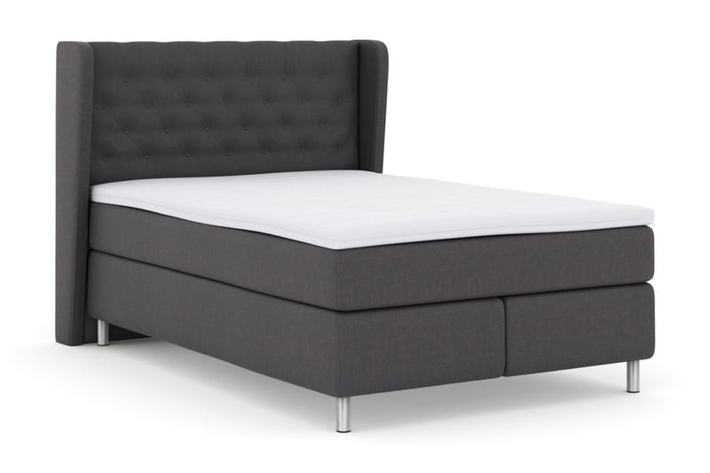 Select No 3 Komplett Sengepakke 140x200 Fast/Medium - Mørkegrå/Metallben - Møbler - Senger - Kontinentalsenger