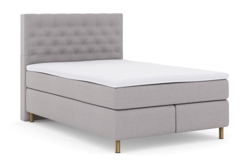 Select No 3 Komplett Sengepakke 140x200 Medium - Lysegrå/Kobberben - Møbler - Senger - Kontinentalsenger