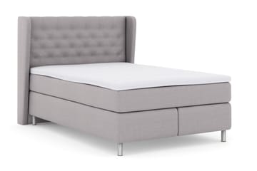 Select No 3 Komplett Sengepakke 140x200 Medium - Lysegrå/Metallben - Møbler - Senger - Kontinentalsenger
