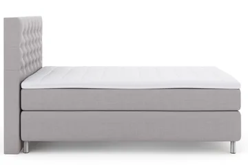 Select No 3 Komplett Sengepakke 140x200 Medium - Lysegrå/Metallben - Møbler - Senger - Kontinentalsenger