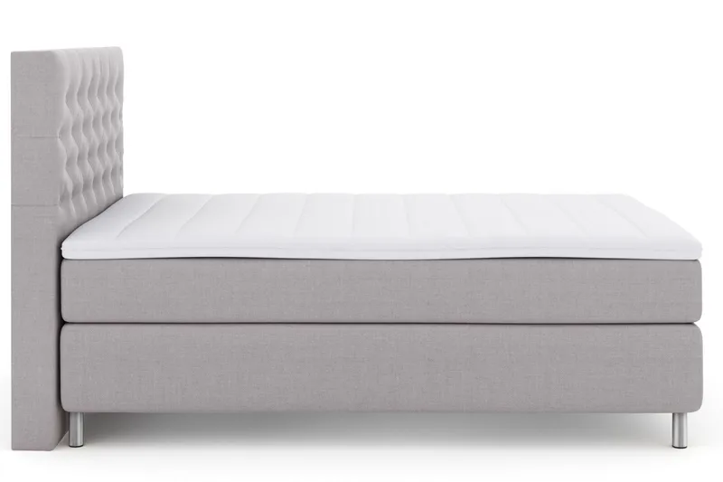 Select No 3 Komplett Sengepakke 140x200 Medium - Lysegrå/Metallben - Møbler - Senger - Kontinentalsenger