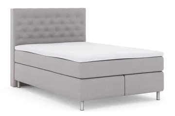 Select No 3 Komplett Sengepakke 140x200 Medium - Lysegrå/Metallben - Møbler - Senger - Kontinentalsenger