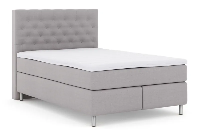 Select No 3 Komplett Sengepakke 140x200 Medium - Lysegrå/Metallben - Møbler - Senger - Kontinentalsenger