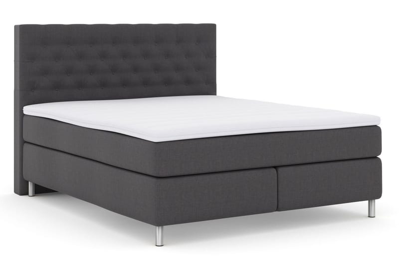 Select No 3 Komplett Sengepakke 160x200 Fast - Mørkegrå/Metallben - Møbler - Senger - Kontinentalsenger