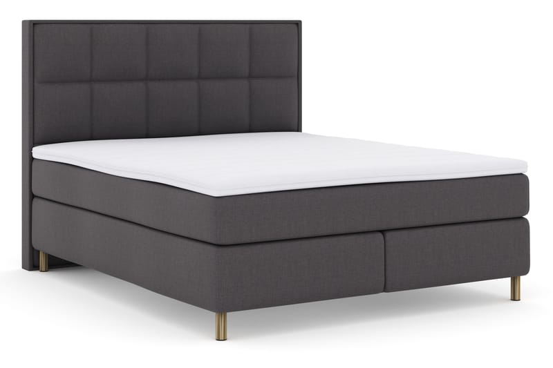 Select No 3 Komplett Sengepakke 180x200 Fast - Mørkegrå/Kobberben - Møbler - Senger - Kontinentalsenger