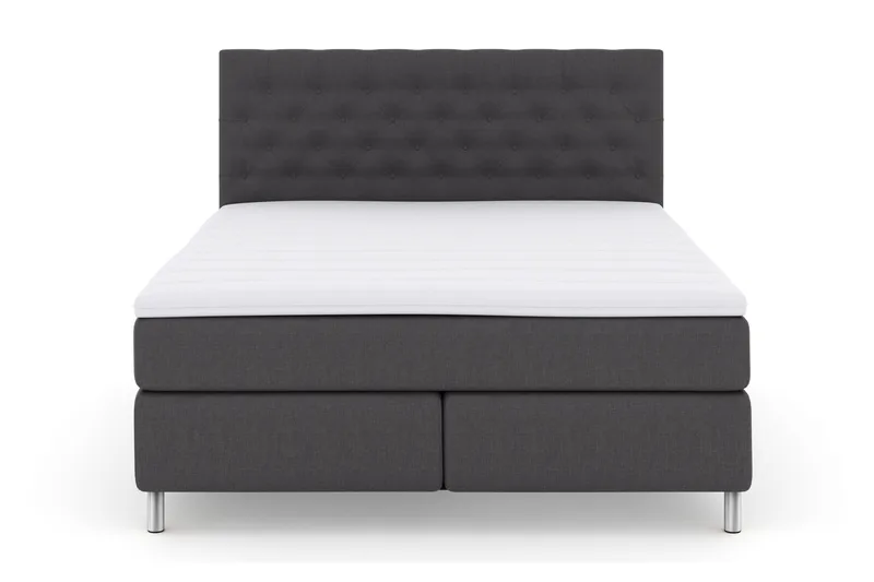 Select No 3 Komplett Sengepakke 180x200 Fast - Mørkegrå/Metallben - Møbler - Senger - Kontinentalsenger