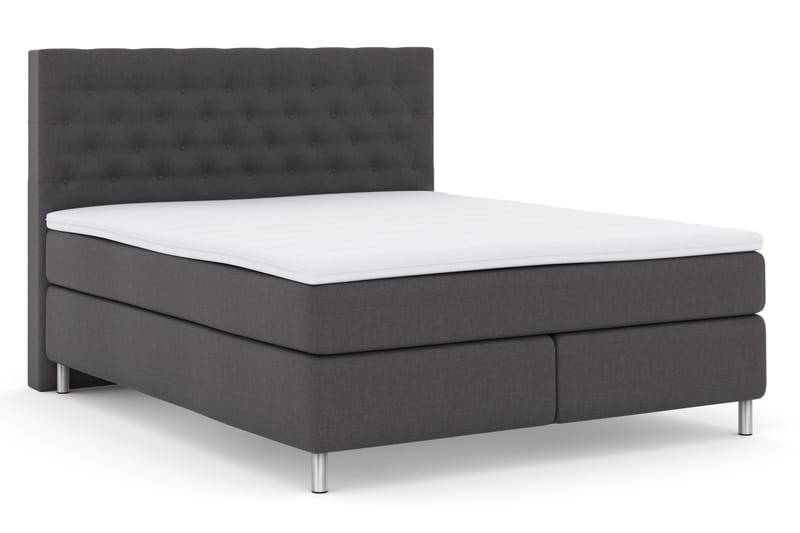 Select No 3 Komplett Sengepakke 180x200 Fast - Mørkegrå/Metallben - Møbler - Senger - Kontinentalsenger
