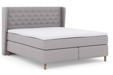 Select No 3 Komplett Sengepakke 180x200 Fast/Medium - Lysegrå/Kobberben - Møbler - Senger - Kontinentalsenger