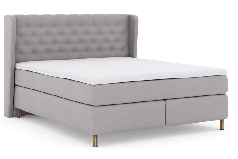 Select No 3 Komplett Sengepakke 180x200 Fast/Medium - Lysegrå/Kobberben - Møbler - Senger - Kontinentalsenger