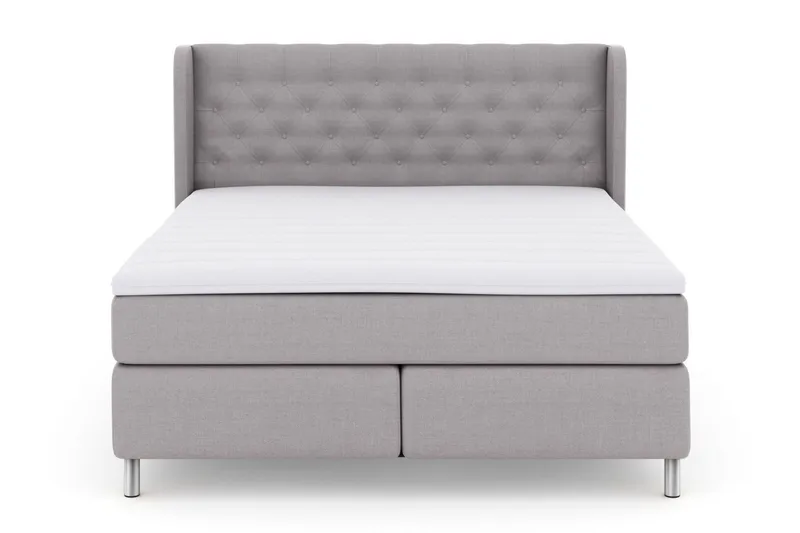 Select No 3 Komplett Sengepakke 180x200 Fast/Medium, Lysegrå/Metallben
