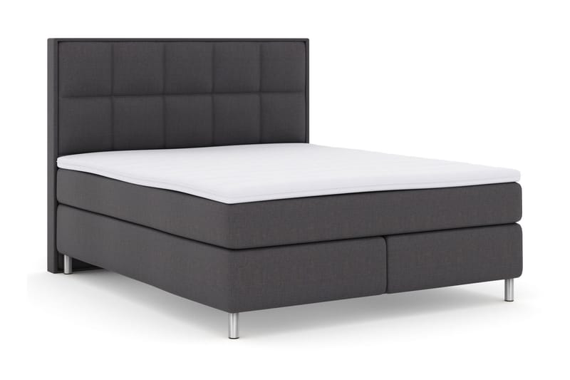 Select No 3 Komplett Sengepakke 180x200 Fast/Medium - Mørkegrå/Metallben - Møbler - Senger - Kontinentalsenger