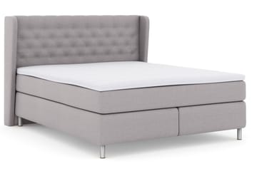 Select No 3 Komplett Sengepakke 210x210 Fast - Lysegrå/Metallben - Møbler - Senger - Kontinentalsenger