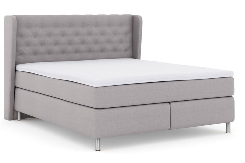 Select No 3 Komplett Sengepakke 210x210 Fast - Lysegrå/Metallben - Møbler - Senger - Kontinentalsenger