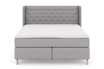 Select No 3 Komplett Sengepakke 210x210 Fast - Lysegrå/Metallben - Møbler - Senger - Kontinentalsenger