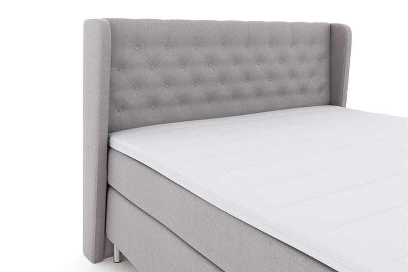 Select No 3 Komplett Sengepakke 210x210 Fast - Lysegrå/Metallben - Møbler - Senger - Kontinentalsenger