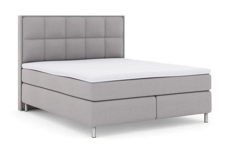Select No 3 Komplett Sengepakke 210x210 Fast - Lysegrå/Metallben - Møbler - Senger - Kontinentalsenger