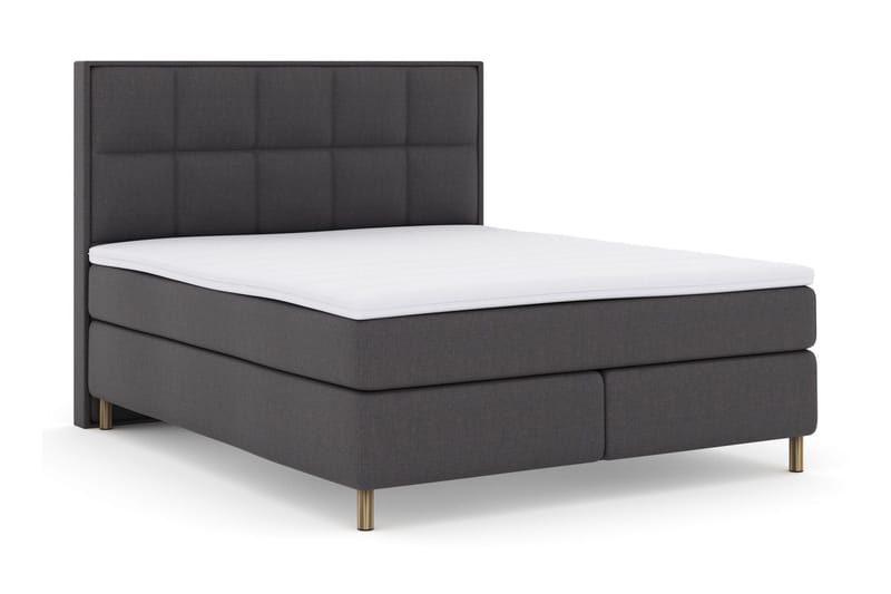 Select No 3 Komplett Sengepakke 210x210 Fast - Mørkegrå/Kobberben - Møbler - Senger - Kontinentalsenger