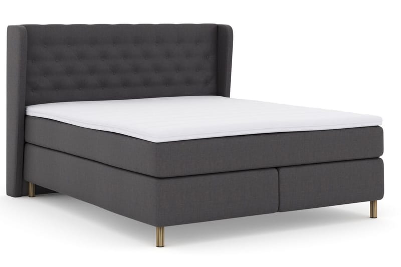 Select No 3 Komplett Sengepakke 210x210 Fast - Mørkegrå/Kobberben - Møbler - Senger - Kontinentalsenger