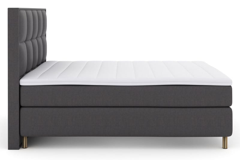 Select No 3 Komplett Sengepakke 210x210 Fast/Medium - Mørkegrå/Kobberben - Møbler - Senger - Kontinentalsenger