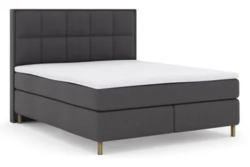 Select No 3 Komplett Sengepakke 210x210 Fast/Medium - Mørkegrå/Kobberben - Møbler - Senger - Kontinentalsenger