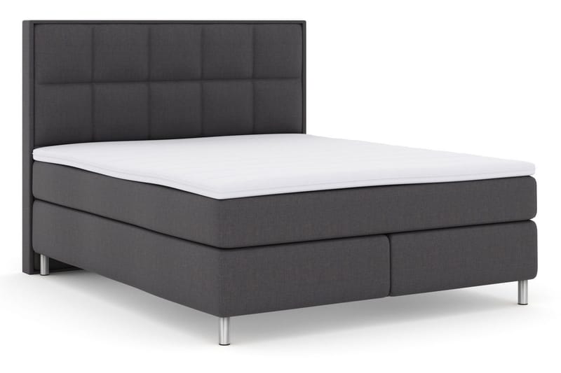 Select No 3 Komplett Sengepakke 210x210 Fast/Medium - Mørkegrå/Metallben - Møbler - Senger - Kontinentalsenger