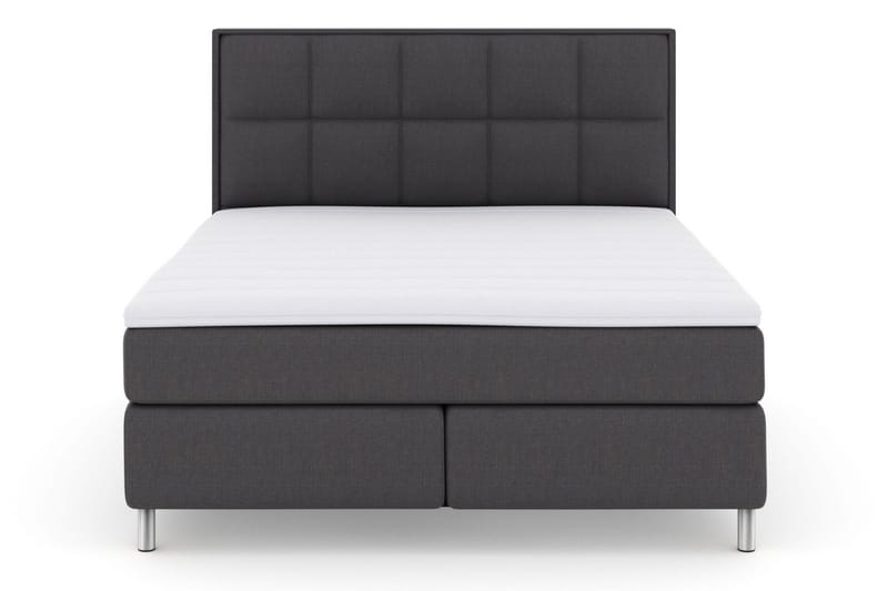 Select No 3 Komplett Sengepakke 210x210 Fast/Medium, Mørkegrå/Metallben