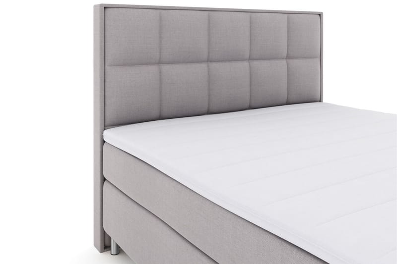 Select No 3 Komplett Sengepakke 210x210 Medium - Lysegrå/Metallben - Møbler - Senger - Kontinentalsenger