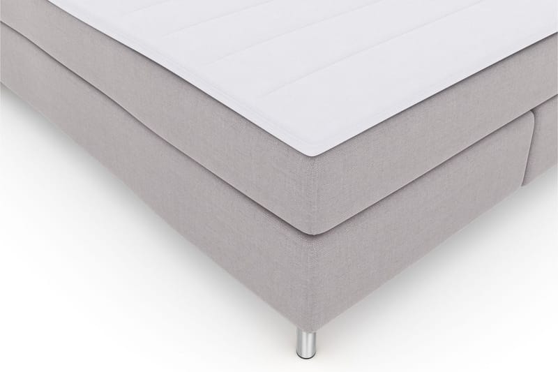 Select No 3 Komplett Sengepakke 210x210 Medium - Lysegrå/Metallben - Møbler - Senger - Kontinentalsenger