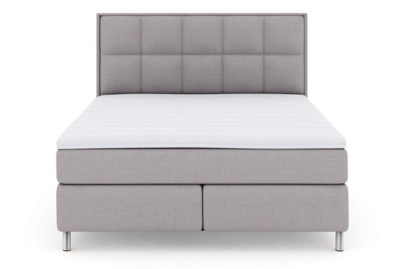 Select No 3 Komplett Sengepakke 210x210 Medium, Lysegrå/Metallben