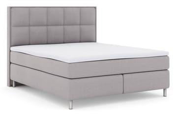 Select No 3 Komplett Sengepakke 210x210 Medium - Lysegrå/Metallben - Møbler - Senger - Kontinentalsenger