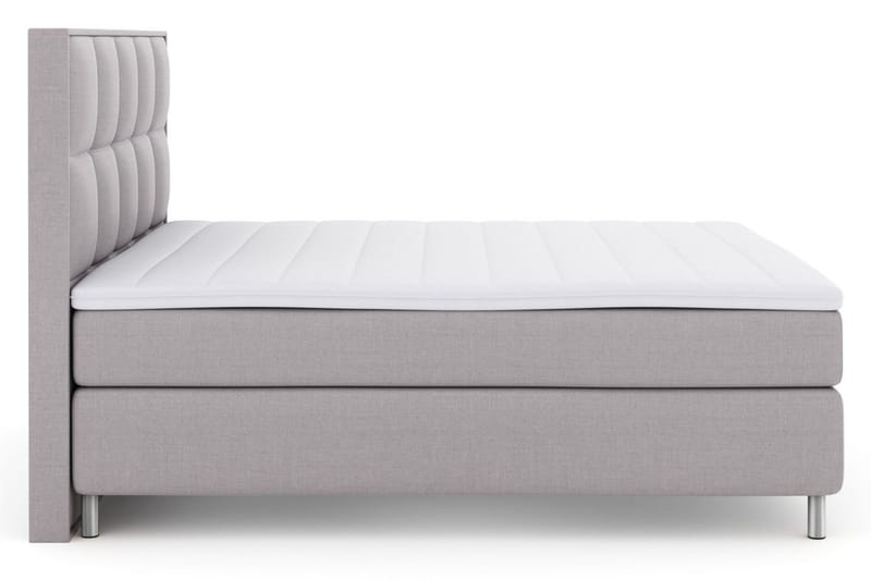 Select No 3 Komplett Sengepakke 210x210 Medium - Lysegrå/Metallben - Møbler - Senger - Kontinentalsenger