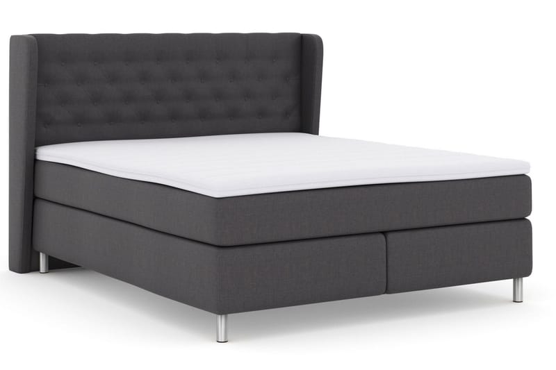 Select No 3 Komplett Sengepakke 210x210 Medium - Mørkegrå/Metallben - Møbler - Senger - Kontinentalsenger